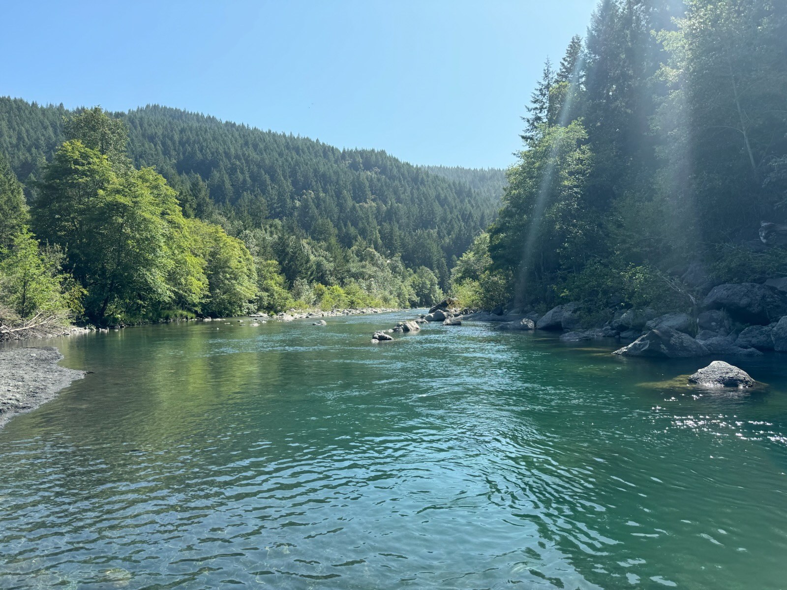 Van Duzen River and forest near the farm